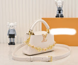 White leather mini handbag series
