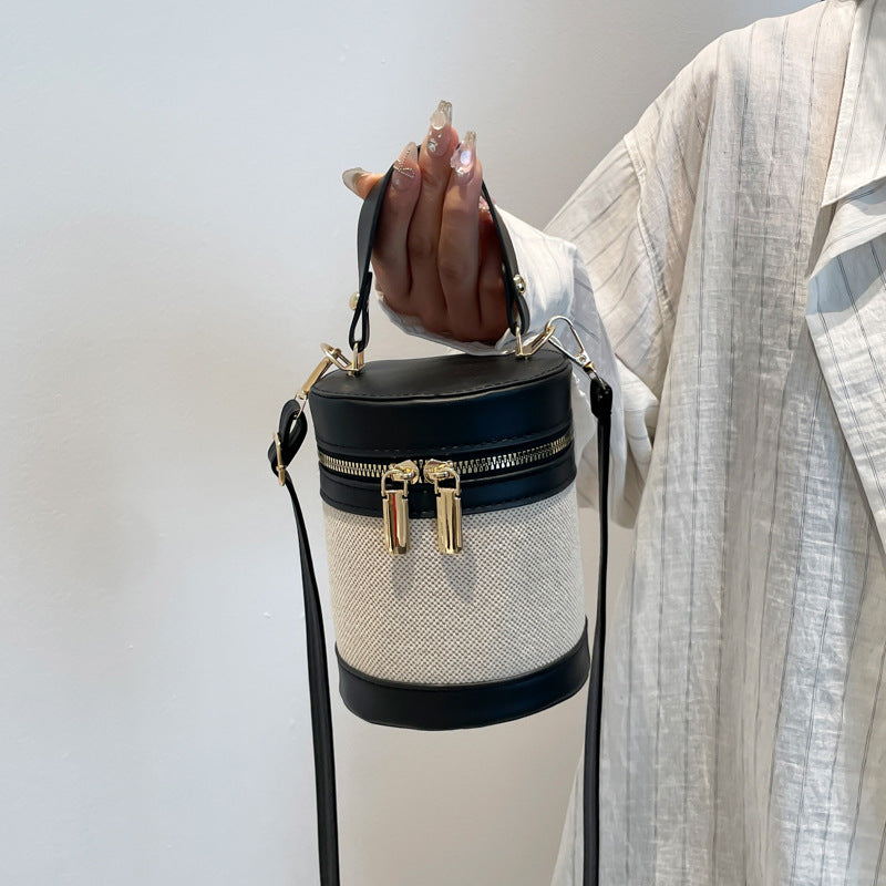 Leopard Print Contrast Color Bucket Bag For Women