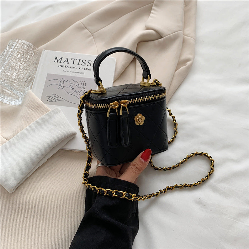 Mini Lipstick Small Bag Camellia Chain Box Handbag Shoulder Messenger Bag For Women