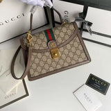 Classic monogram red and green webbing handbag
