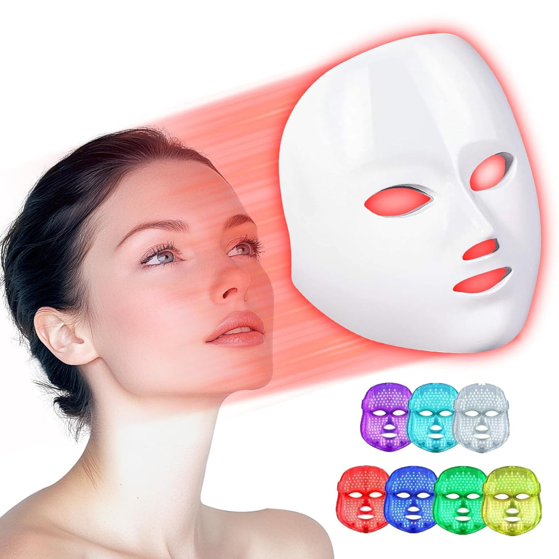 LED Face Mask Light Therapy – 7 Colors for Radiant Skin at Home
