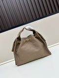 Suede quilted drawstring chain bag