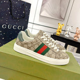 Women's Ace Series Ebony GG Supreme Canvas Sneakers |760774 FACMZ 9746