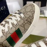 Women's Ace Series Ebony GG Supreme Canvas Sneakers |760774 FACMZ 9746