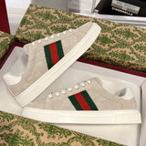 Men's Ace Series Oatmeal GG Suede Sneakers |798652 AADV9 9566