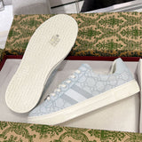 Ace Series Light Blue GG Supreme Canvas Web Stripe Women's Sneakers |760774 FACMZ 4049