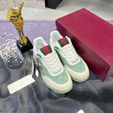 Re-Web Series Sneakers (Women's), Classic GG Canvas, Green/Ivory Patchwork| 785452 AADHW 9573