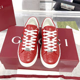 Ace Series Red GG Embossed Leather Women's Sneakers| 757943 AADSP 6247