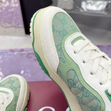 Re-Web Series Sneakers (Men's), Classic GG Canvas, Green/Ivory Patchwork|  787476 AADHW 9573