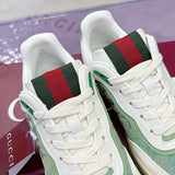 Re-Web Series Sneakers (Men's), Classic GG Canvas, Green/Ivory Patchwork|  787476 AADHW 9573