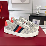 Men's Ace Series Web Strap Beige GG Supreme Canvas Sneakers |760775 FACMZ 4049