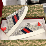 Women's Ace Series Web Strap Beige GG Supreme Canvas Sneakers |760774 FACMZ 4049