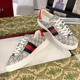 Women's Ace Series Web Strap Beige GG Supreme Canvas Sneakers |760774 FACMZ 4049