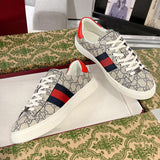 Men's Ace Series Web Strap Beige GG Supreme Canvas Sneakers |760775 FACMZ 4049