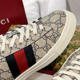 Women's Ace Series Web Strap Beige GG Supreme Canvas Sneakers |760774 FACMZ 4049