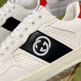 Men's MAC80 Interlocking Double G White Sneakers |756811 AAB79 1051