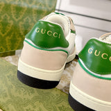 Men's MAC80 Series White and Green Calfskin Patchwork Sneakers |749896 AAB79 9148