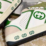 Women's MAC80 Series White and Green Calfskin Patchwork Sneakers | 749909 AAB79 9148
