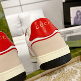 MAC80 Series Men's Low-Top Double G Embroidered Sneakers (Beige/Red) |749896 AAB79 9150