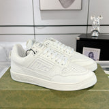 Screener Series Women's All-White Perforated Leather Low-Top Sneakers |798854 AADU0 9094