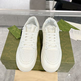 Screener Series Women's All-White Perforated Leather Low-Top Sneakers |798854 AADU0 9094