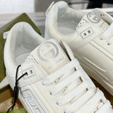 Screener Series Women's All-White Perforated Leather Low-Top Sneakers |798854 AADU0 9094