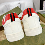 Women's Basket Series White/Red Leather Sneakers| 697882 2SHJ0 9090