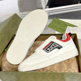 Men's Basket Series White/Red Leather Sneakers| 697882 2SHJ0 9090