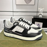 MAC80 Series Women's Embroidered Interlocking Double G Sneakers (Black and White Color-Block) |756815 AAB79 1051