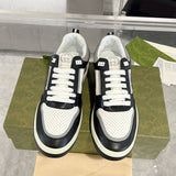 MAC80 Series Women's Embroidered Interlocking Double G Sneakers (Black and White Color-Block) |756815 AAB79 1051