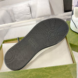 MAC80 Series Black and White Leather Interlocking Double G Men's Sneakers |741656 AAB79 9151