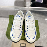 MAC80 Series Women's Low-Top Sneakers (Off-White and Blue Leather) |778301 AAB79 4542