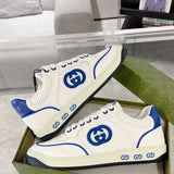 MAC80 Series Men's Low-Top Sneakers (Off-White and Blue Leather) |778301 AAB79 4542