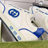 MAC80 Series Women's Low-Top Sneakers (Off-White and Blue Leather) |778301 AAB79 4542