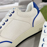 MAC80 Series Women's Low-Top Sneakers (Off-White and Blue Leather) |778301 AAB79 4542