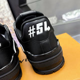 Men's Trainer Sneakers Black & White Monogram Print Colorblock Edition |1AHTO3