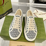 Tennis 1977 Women's GG Black Canvas Chunky-Sole Sneakers| 746766 FAC1Y 8445