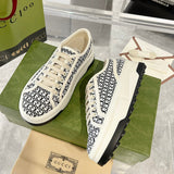 Tennis 1977 Women's GG Black Canvas Chunky-Sole Sneakers| 746766 FAC1Y 8445