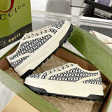 Tennis 1977 Women's GG Black Canvas Chunky-Sole Sneakers| 746766 FAC1Y 8445