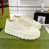 Women's Tennis 1977 Series GG White Canvas Chunky-Sole Sneakers |746767 20Q20 9044