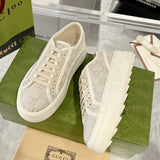 Women's Tennis 1977 Series Silver GG Canvas Chunky-Sole Sneakers |746767 20Q20 9044