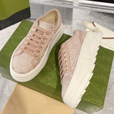 Women's Pink Canvas Platform Sneakers 746766 FABZZ 5641