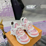 Women's Archlight Sneakers White/Pink Calfskin, Technical Fabric and Nylon Blend| 1A9RUT