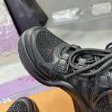 Women's Archlight Sneakers with Black Background and Rhinestones |1AICTP