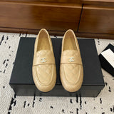 Women's (Beige Lambskin) Diamond-Quilted Loafers / Moccasins| G36646 X01000 26C