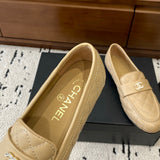 Women's (Beige Lambskin) Diamond-Quilted Loafers / Moccasins| G36646 X01000 26C