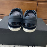 Women's Spring/Summer New Arrival: Black Alligator-Grain Calfskin and Patent Leather Paneled “Dexun” Sneakers |G47074 B23749 U8327