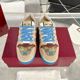 Screener Series GG Canvas Men's Sneakers (Beige with Blue/Orange Webbing) |677422 9SFR0 4983