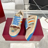 Screener Series GG Canvas Women's Sneakers (Beige with Blue/Orange Webbing) |677423 9SFR0 4983