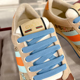 Screener Series GG Canvas Women's Sneakers (Beige with Blue/Orange Webbing) |677423 9SFR0 4983
